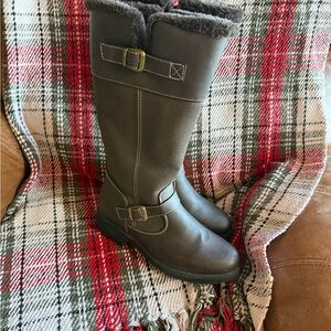 totes Brown Water Proof Winter Boots with Buckle Accents